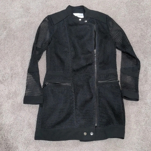 Lucy Paris black net coat mini dress size small - Picture 2 of 13